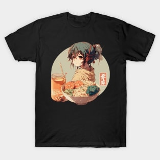 Japanese Otaku kawaii anime girl poka bowl T-Shirt